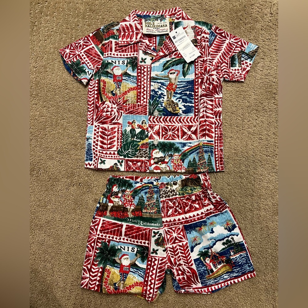 *NEW* Reyn Spooner Hawaiian Christmas Boy’s Set 6/12 Months